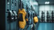 © Andre Jovi - Yellow Boxing Gloves Hanging on a Locker in a Gym