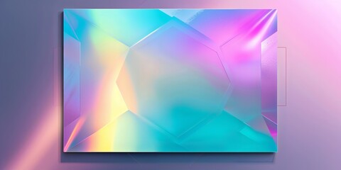 Canvas Print - Abstract iridescent background with geometric shapes and vibrant colors.