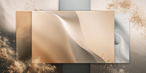 Wall Mural - Abstract background with soft, beige, brown, and grey colors with a subtle shimmer.