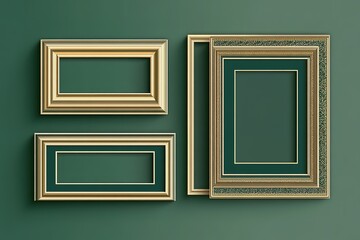 Poster - vintage frames on a wall background, vector illustration, white background, flat design