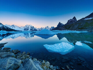 calm lake with mountains