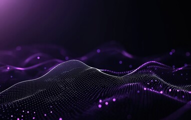 Fototapete - Colorful abstract patterns of waves in shades of purple visualizing sound waves against a dark background