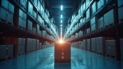Aufkleber - Many box in warehouse, delivery concept.
