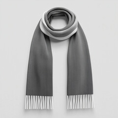 Winter Scarf Mockup, isolated light grey background