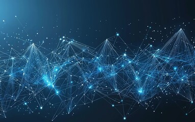 Fototapete - Abstract digital network with glowing connections representing data flow in technology