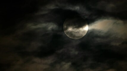 Wall Mural - Moonlight and cloudy dark background