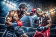 © Евгений Порохин - Two men are boxing in a ring, one of them is wearing a red glove