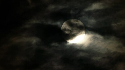Wall Mural - Moonlight and cloudy dark background