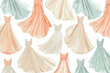 © mattegg - Elegant Pastel Dresses Fashion Illustration