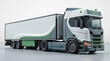 © visoot - Modern truck design with sides, white background, green cab, grey and white color scheme.