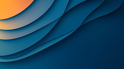 Poster - abstract waves of blue and orange flow seamlessly in a dynamic interplay of light and shadow, creati