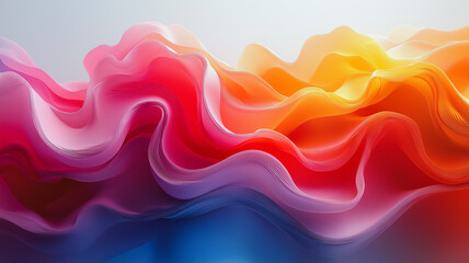 Poster - A colorful wave of paper with a pink and blue section. The colors are bright and vibrant, creating a sense of energy and movement. The wave appears to be made of paper