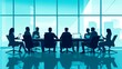 © Sirichat. Camphol - A team of business people engaged in a serious discussion around a large conference table, with laptops and documents
