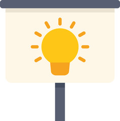 Poster - simple flat design icon of a whiteboard showing a light bulb idea