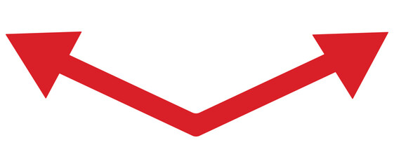 Poster - Arrow icon. Double side arrow icon in red color. Arrows big black icons.  Modern simple arrows. Set arrow icon.  Collection different arrows sign. Arrow vector collection. Vector illustration.