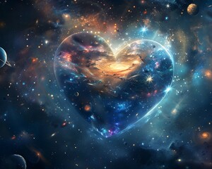 Wall Mural - Cosmic Heart   A Celestial Galaxy Embodying the Universal Power of Love