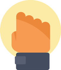 Poster - businessman is pointing at a glowing lightbulb, representing a new idea or solution