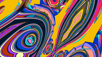 Colorful psychedelic abstract fluid background for music festival 