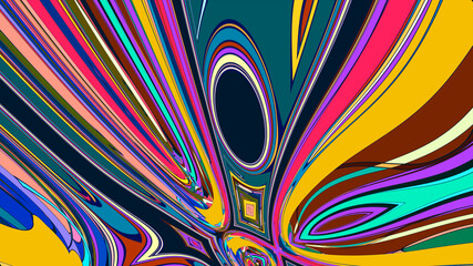 Colorful psychedelic abstract fluid background for music festival 