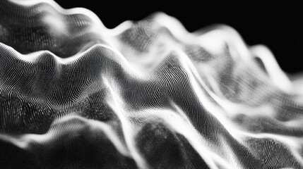 Poster - textured patterns of digital noise with intricate wave formations