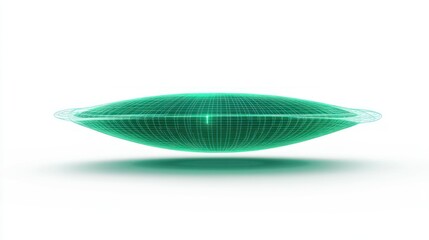 Poster - Green Wireframe of a  Futuristic Spacecraft