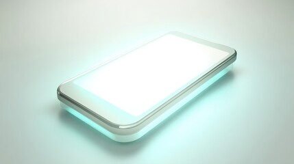 Poster - A glowing silver smartphone with a blank screen
