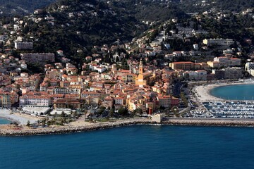 Menton vue d'avion