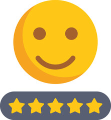 Poster - Happy smiley face is getting a five star feedback rating