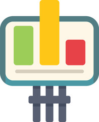 Poster - this colorful vector illustration depicts a billboard displaying a bar chart indicating positive gro