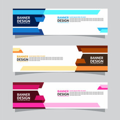 Wall Mural - Vector set of landscape banner background design concept. Colorful background business layout template
