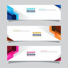 Wall Mural - Vector set of landscape banner background design concept. Colorful background business layout template