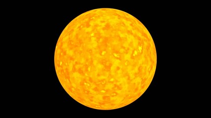 Poster - Sun or orange sphere animation isolated on black background