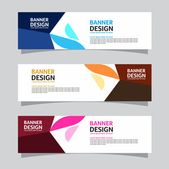 Wall Mural - Vector set of landscape banner background design concept. Colorful background business layout template