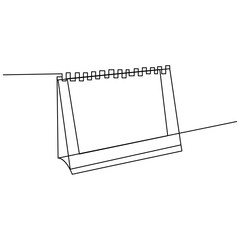 Fototapete - Table calendar icon month date   continuous one line drawing outline vector  illustration
