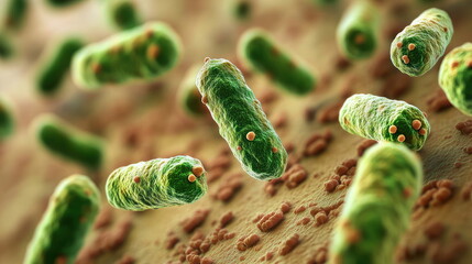 Poster - Microscopic View of Bacteria.
