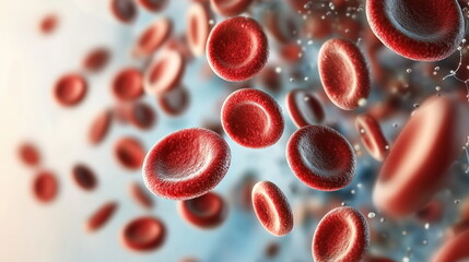 Poster - Red Blood Cells Microscopic View.