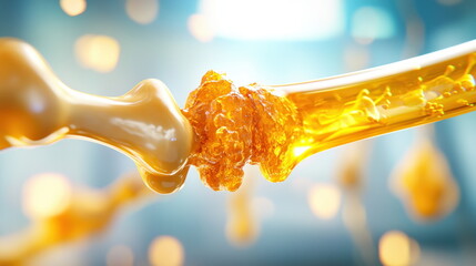Poster - Golden Liquid Droplet in Abstract Flow.
