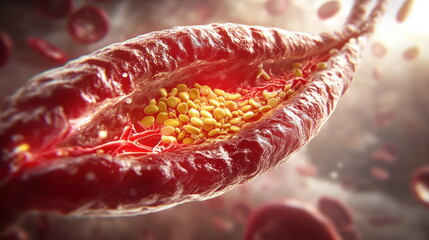 Aufkleber - Schistosoma parasite inside blood vessel.