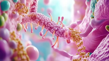 Aufkleber - Microscopic Abstract with Colorful Cells.