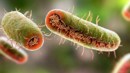 Poster - 3D Illustration of Bacteria.