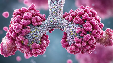 Poster - 3D Illustration of a Protein Molecule.