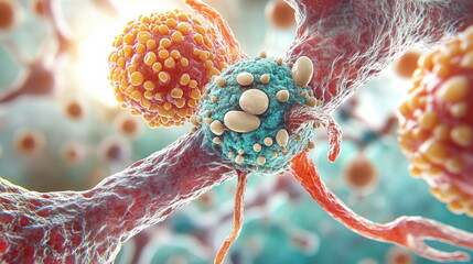 Aufkleber - Microscopic View of Cancer Cells.