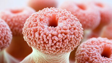 Aufkleber - Close-up of Pink Flower Anther with Pollen.