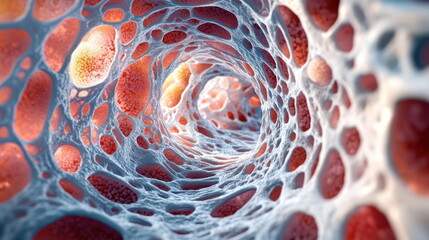Poster - Abstract Cellular Structure - Intricate Network of Cells.