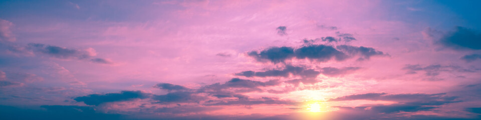 Wall Mural - colorful cloudy sky at sunset. sky texture. abstract nature background. horizontal banner