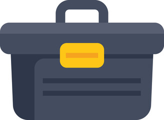 Poster - toolbox icon representing tools for construction, renovation, diy, and handyman work, in a flat cart