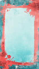 Canvas Print - A vivid banner with a red and blue paint splatter border and a distressed texture.