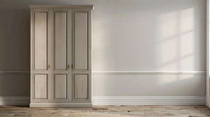 Classic interior with wooden door. mockup.