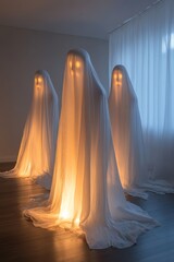 Poster - Three glowing ghost figures in a room.