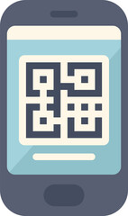 Poster - smartphone is displaying a qr code, ready to be scanned for quick and easy access to information or 